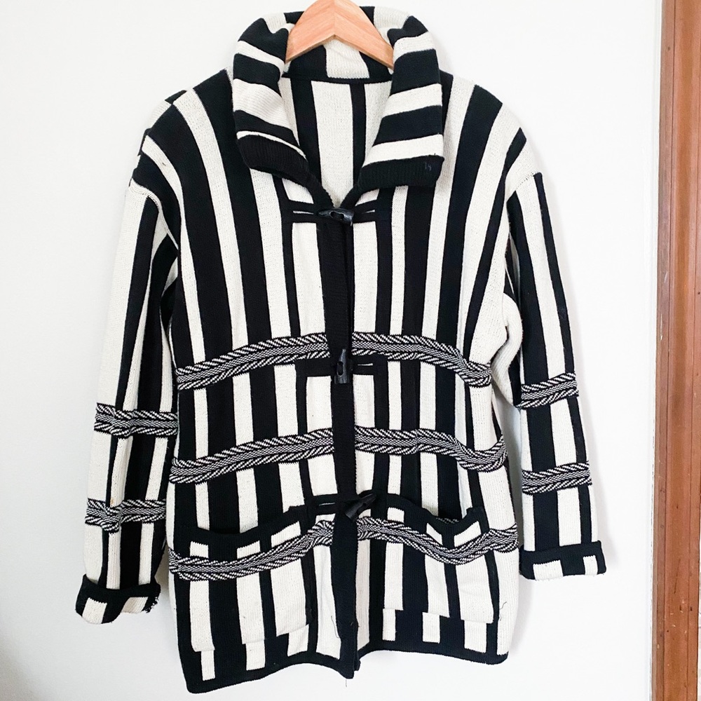 striped vintage sweater jacket combo